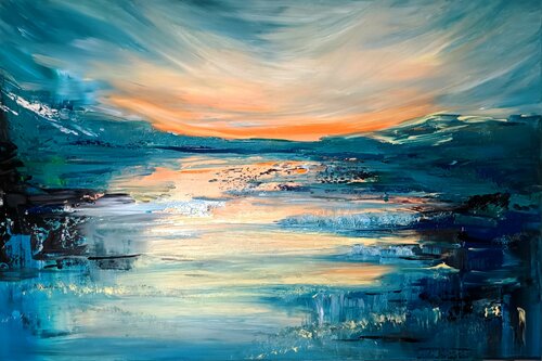 Evening Swiss lake di Cassia, Pittura in vendita su Singulart