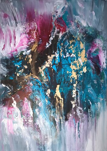 Deep blue colour Abstract van Cassia, Schilderij te koop op Singulart