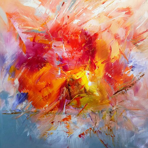 Autumn leaves Abstract van Cassia, Schilderij te koop op Singulart