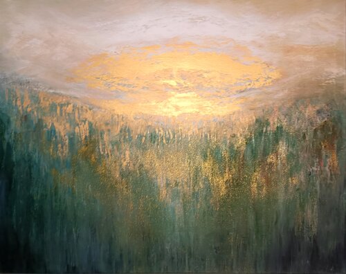 Green Forest Sunny Landscape di Cassia, Pittura in vendita su Singulart