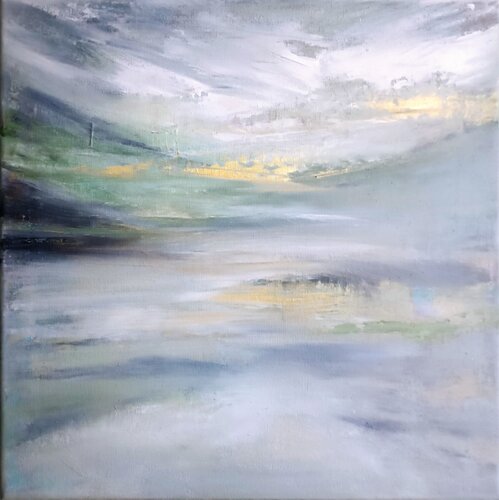 Swiss Alpin Lake di Cassia, Pittura in vendita su Singulart