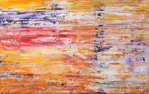 Sunset abstract vibrations van Cassia, Schilderij te koop op Singulart