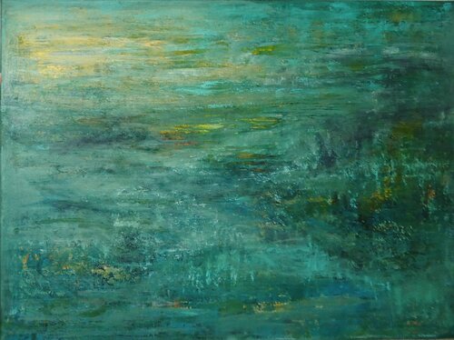 Misty green di Cassia, Pittura in vendita su Singulart