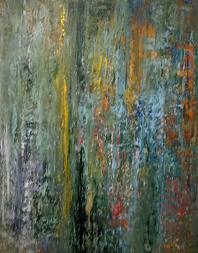 Green forest abstract di Cassia, Pittura in vendita su Singulart