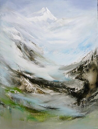 Les Alps dans les nuages di Cassia, Pittura in vendita su Singulart