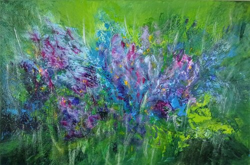 Les rêves des iris di Cassia, Pittura in vendita su Singulart