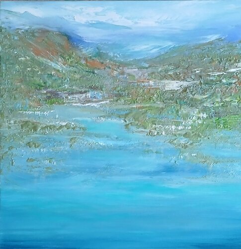 Over the lake of Luzern di Cassia, Pittura in vendita su Singulart