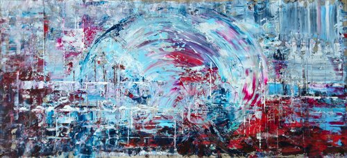 Red & Blue Abstract, The Passage, 200cm di Cassia, Pittura in vendita su Singulart