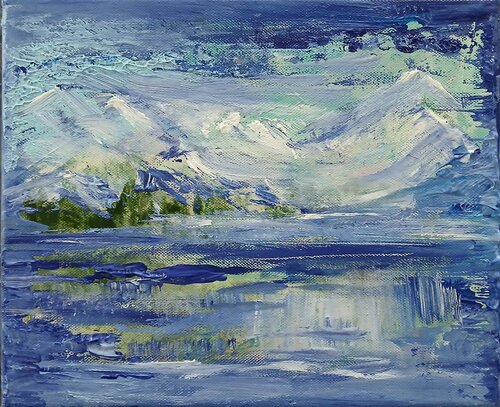 Blue landscape par Cassia, Peinture en vente sur Singulart