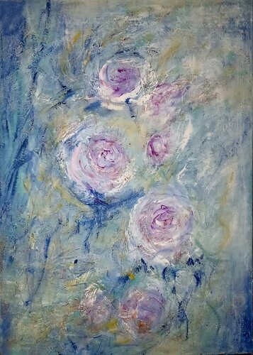 Les roses nocturnes de Cassia, Pintura a la venta en Singulart