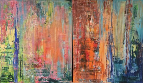Dans les jungles, diptych by Cassia, Painting for Sale on Singulart