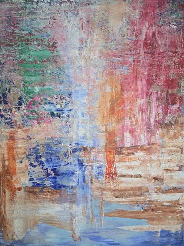Red Sunset Abstract by Cassia, Painting for Sale on Singulart