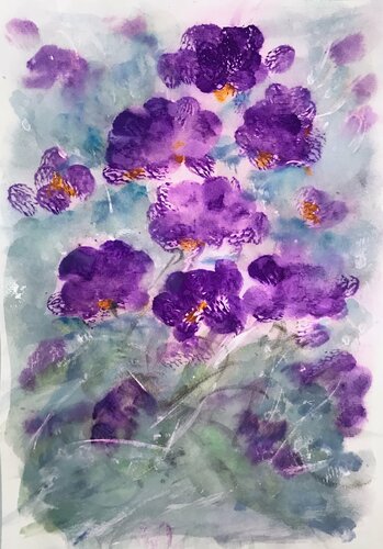 L'aromat en lila - III par Cassia, Œuvre sur papier en vente sur Singulart