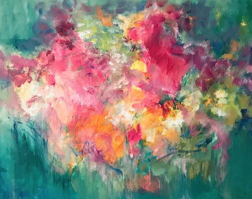 Jardins de ma grand-mère di Cassia, Pittura in vendita su Singulart