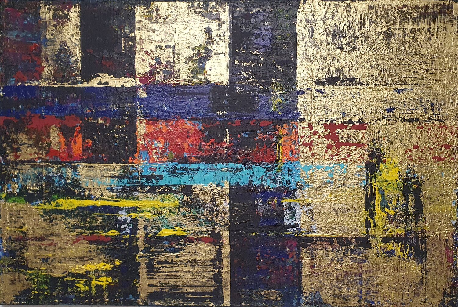 Roof top, night view abstract, 120 cm Cassia