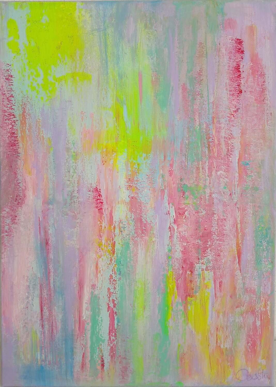 Spring Green neon Abstract Cassia