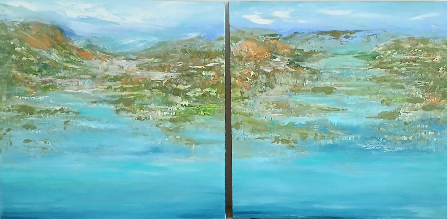 Duo Over the lake of Luzern Cassia Originalgemälde zu verkaufen