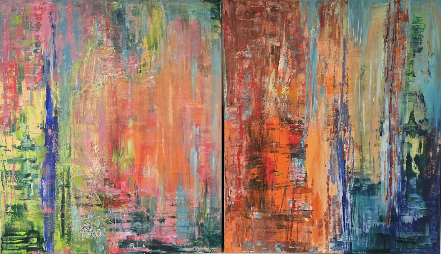 Dans les jungles, diptych Cassia Pintura original en venta