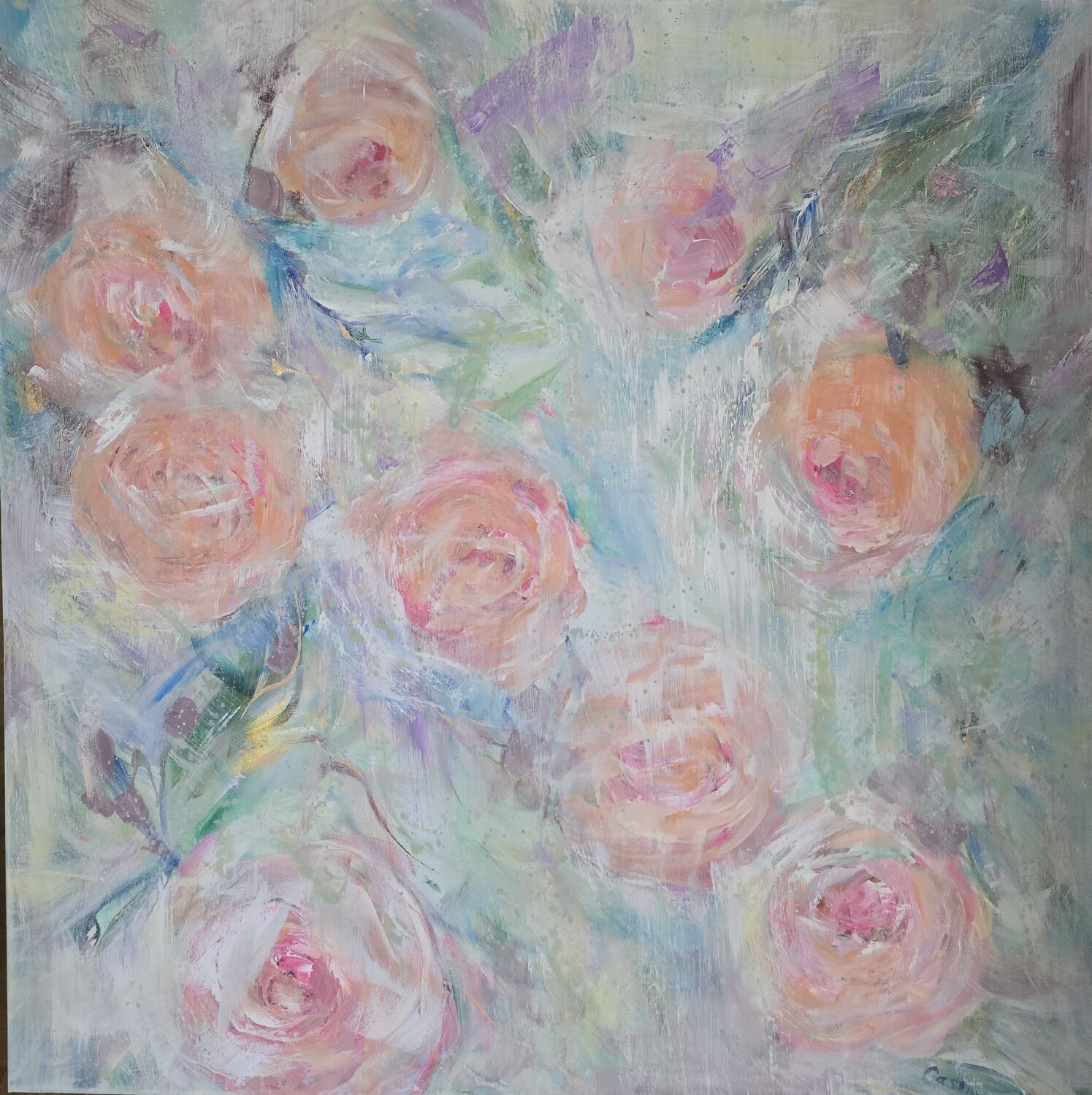La vie en rose Cassia Origineel schilderij te koop