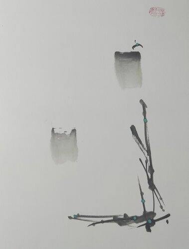 God, over there van Min Zou, Werk op papier te koop op Singulart