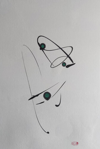 Listen to the voices from beyond di Min Zou, Pittura in vendita su Singulart