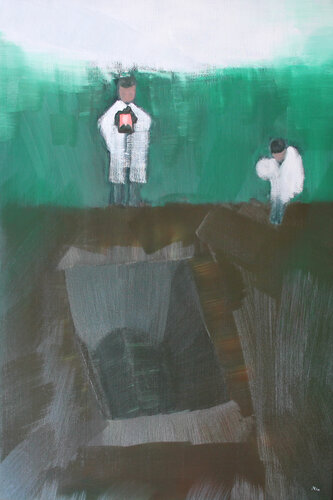 In memory of my father van Min Zou, Schilderij te koop op Singulart