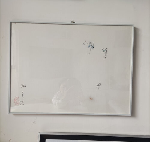 the sample of the frame of ink on the rice paper painting van Min Zou, Schilderij te koop op Singulart