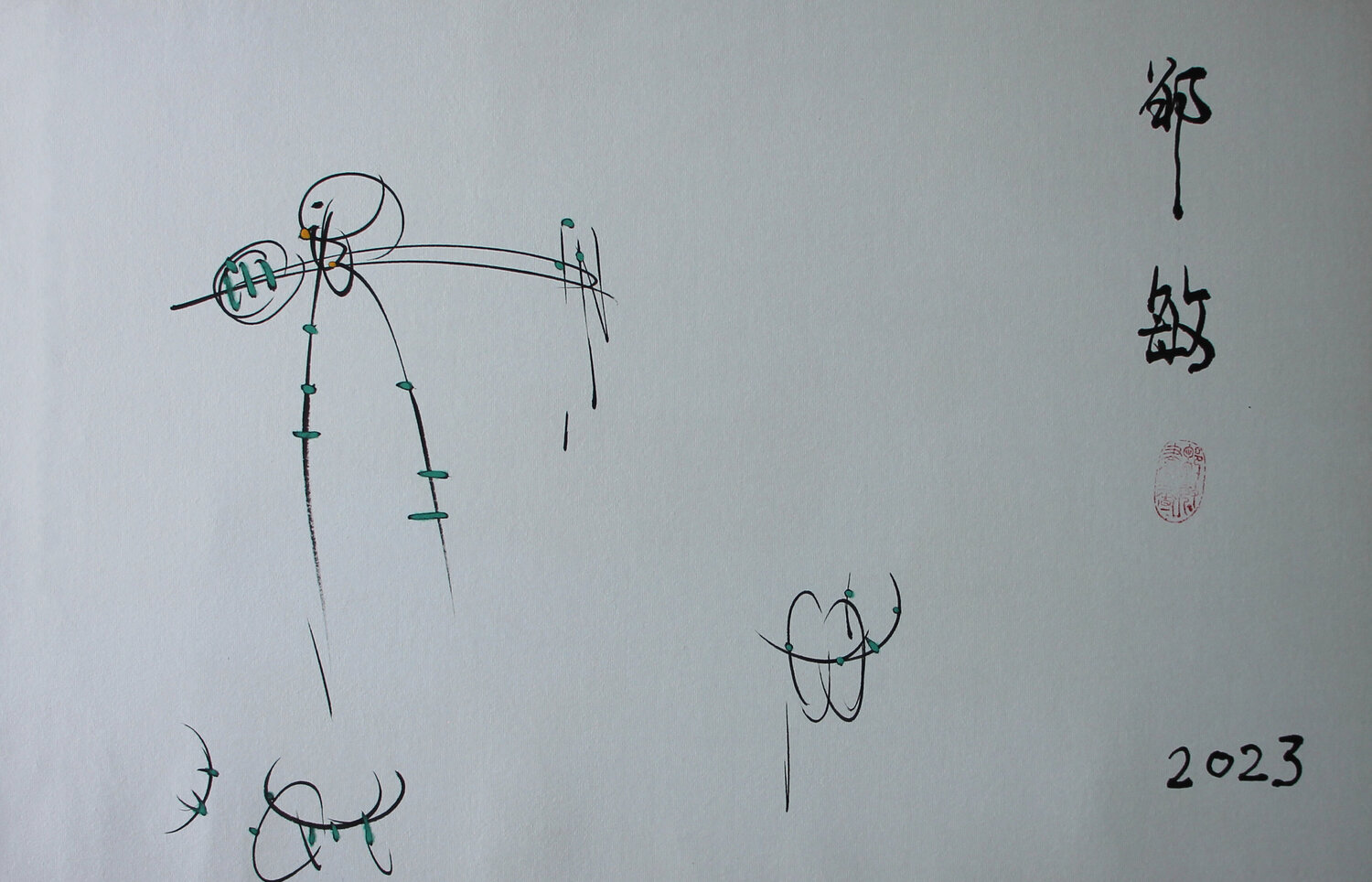 The artist Min Zou Original painting for sale