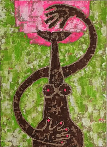 Pascuala en el campo 2/2 van Eva Hidalgo, Schilderij te koop op Singulart