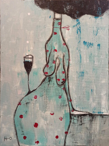 Bebiendo espero by Eva Hidalgo, 油畫 for Sale on Singulart