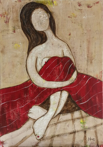 Mantita roja van Eva Hidalgo, Schilderij te koop op Singulart