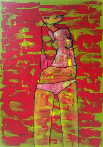 Batido de fresa van Eva Hidalgo, Schilderij te koop op Singulart