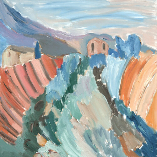 Montagne e cielo di Katia Demyanova, Pittura in vendita su Singulart
