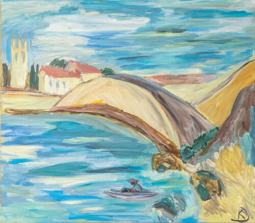 Torre sulla costa del mare von Katia Demyanova, Malerei kaufen auf Singulart