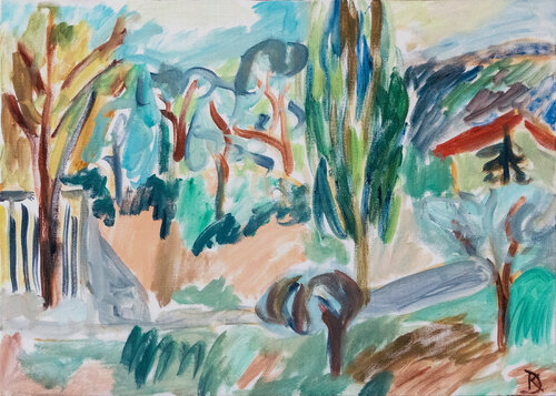 Giardino italiano sotto i raggi del sole autunnale by Katia Demyanova, Painting for Sale on Singulart