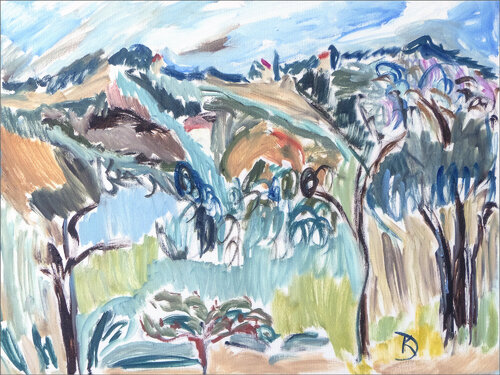 Sunny day in the mountains di Katia Demyanova, Pittura in vendita su Singulart
