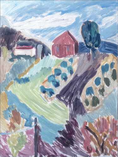 Olive grove on the hillside von Katia Demyanova, Malerei kaufen auf Singulart
