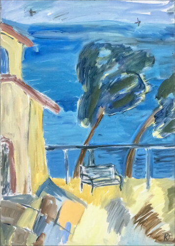 Chiesa con Uccelli van Katia Demyanova, Schilderij te koop op Singulart