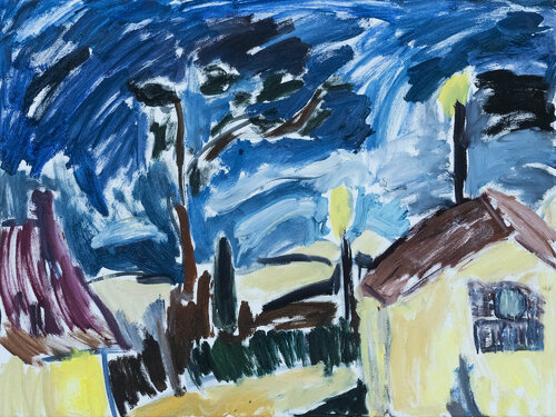 La costa marittimo di notte van Katia Demyanova, Schilderij te koop op Singulart