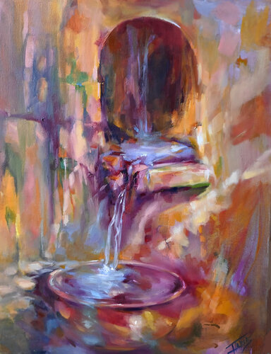 Fuente en la montaña van Isabel Tapias, Schilderij te koop op Singulart