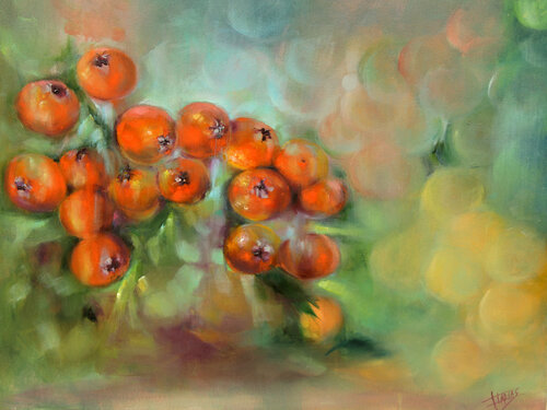 Cotoneaster en mi jardin van Isabel Tapias, Schilderij te koop op Singulart