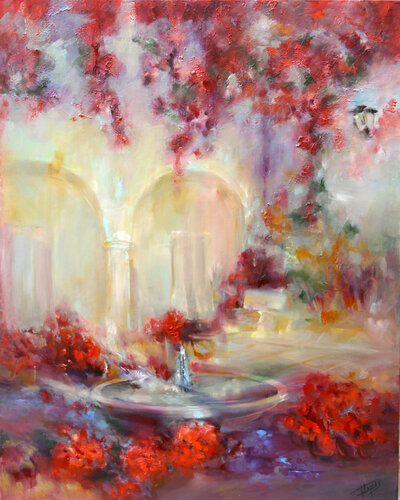 Patio Andaluz van Isabel Tapias, Schilderij te koop op Singulart