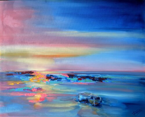 Atardecer en rosa par Isabel Tapias, Peinture en vente sur Singulart