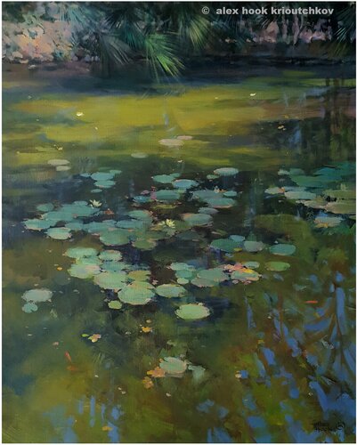 Nenufares. Water lilies. di Alex Hook Krioutchkov, Pittura in vendita su Singulart