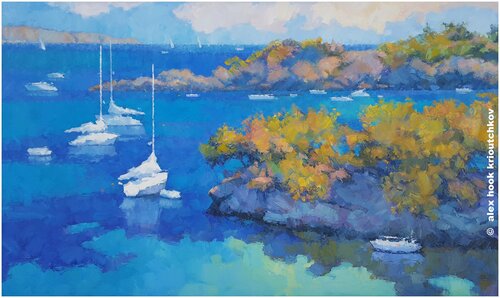 Cala Fornells VI di Alex Hook Krioutchkov, Pittura in vendita su Singulart