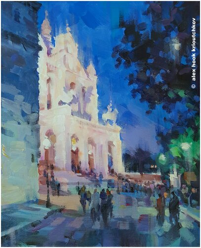 Paris at night. Montmartre II di Alex Hook Krioutchkov, Pittura in vendita su Singulart