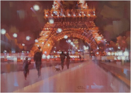 Paris at night IV di Alex Hook Krioutchkov, Pittura in vendita su Singulart