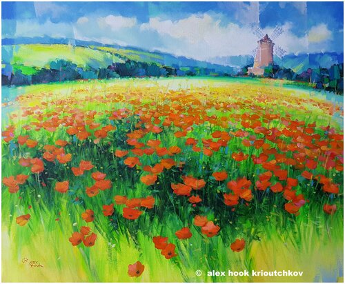 Amapolas IV by Alex Hook Krioutchkov, Painting for Sale on Singulart