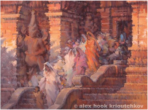 Temple entrance II par Alex Hook Krioutchkov, Peinture en vente sur Singulart
