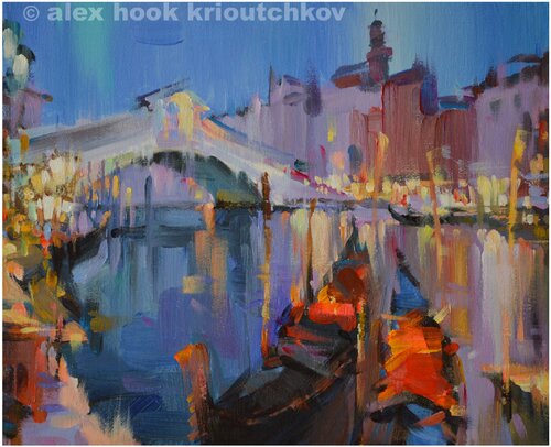 Venice at night II van Alex Hook Krioutchkov, Schilderij te koop op Singulart